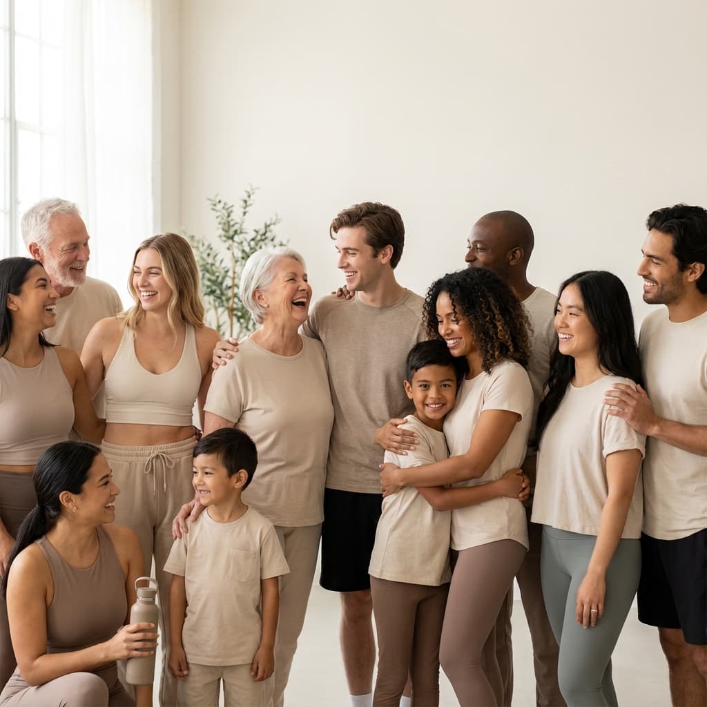 Pessoas de diferentes gerações reunidas em um momento de convivência
